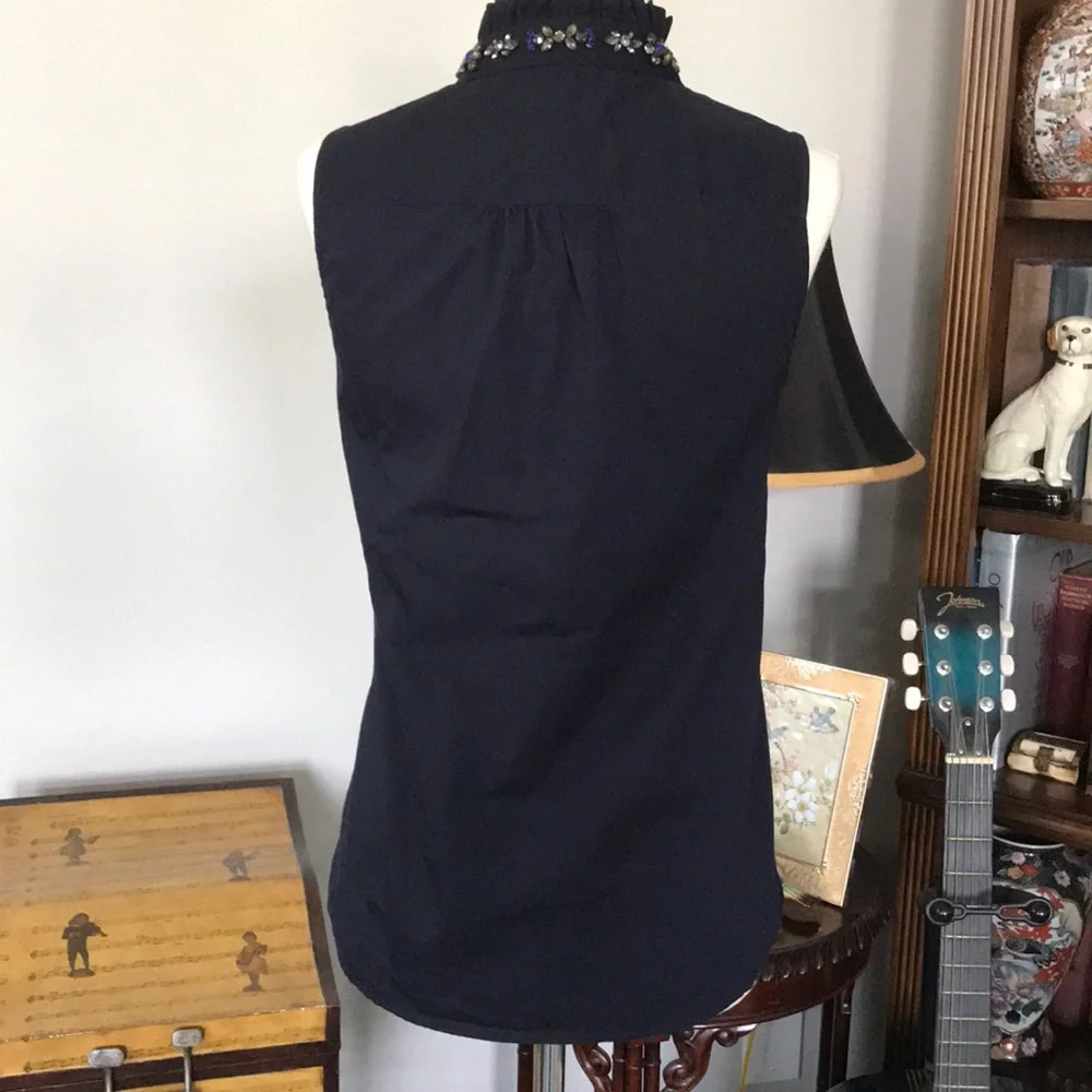 EUC~ J CREW Jeweled Placket Top - Picture 5 of 9